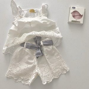 Broderie anglaise 2 K very good condition.Chicco Italy 💯 cotton